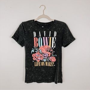 David Bowie Black Mineral Washed Graphic T-shirt • Size Small